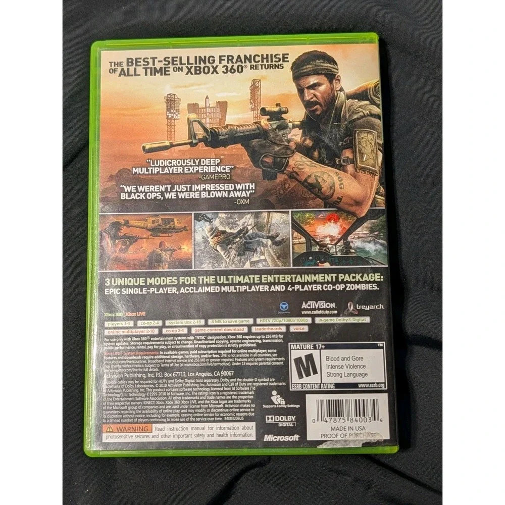 Call of Duty Black Ops Xbox 360 CIB Complete w/ Manual & Inserts Tested